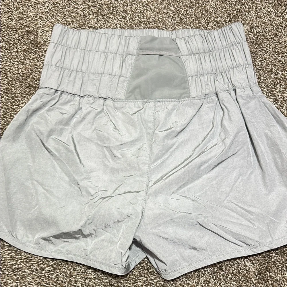 Free people movement feelin fit femme high waisted silver running workout shorts